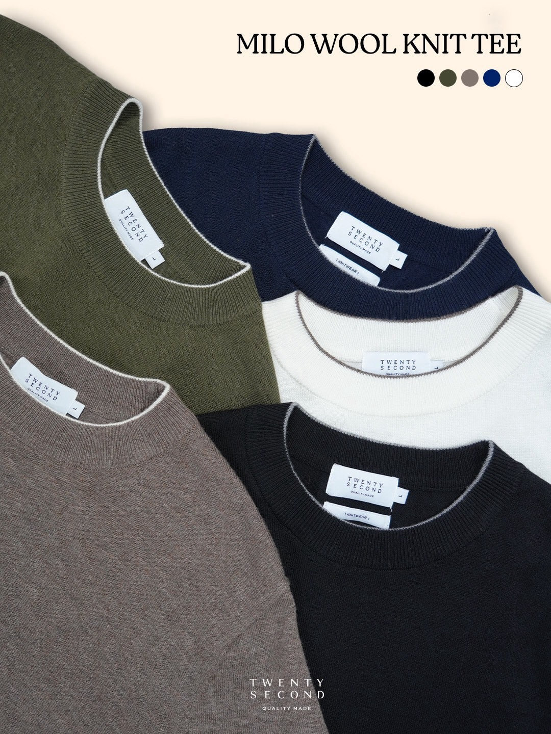 MILO WOOL KNIT POLO - NAVY