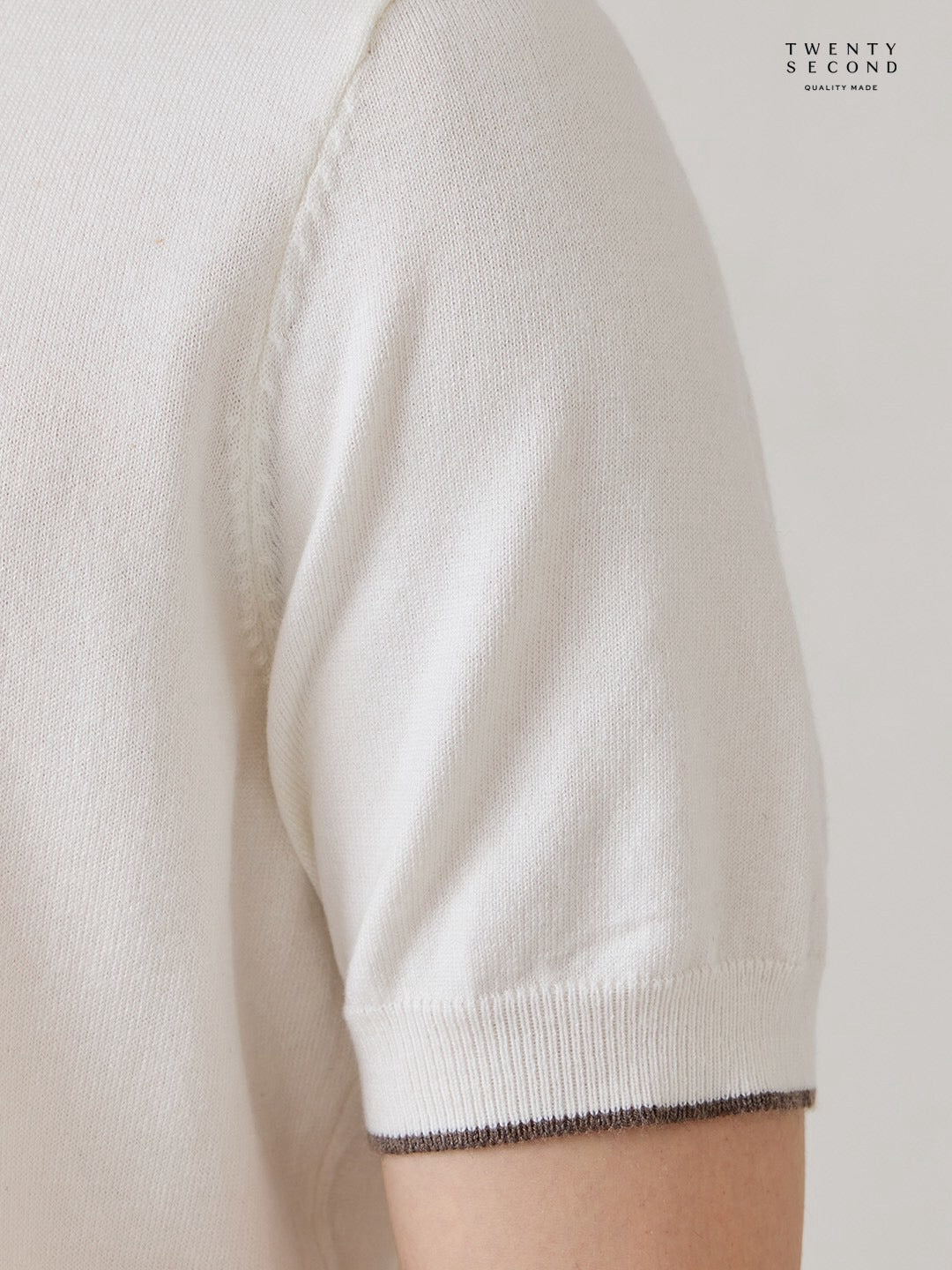 MILO WOOL KNIT TEE - WHITE