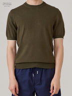 MILO WOOL KNIT TEE - OLIVE