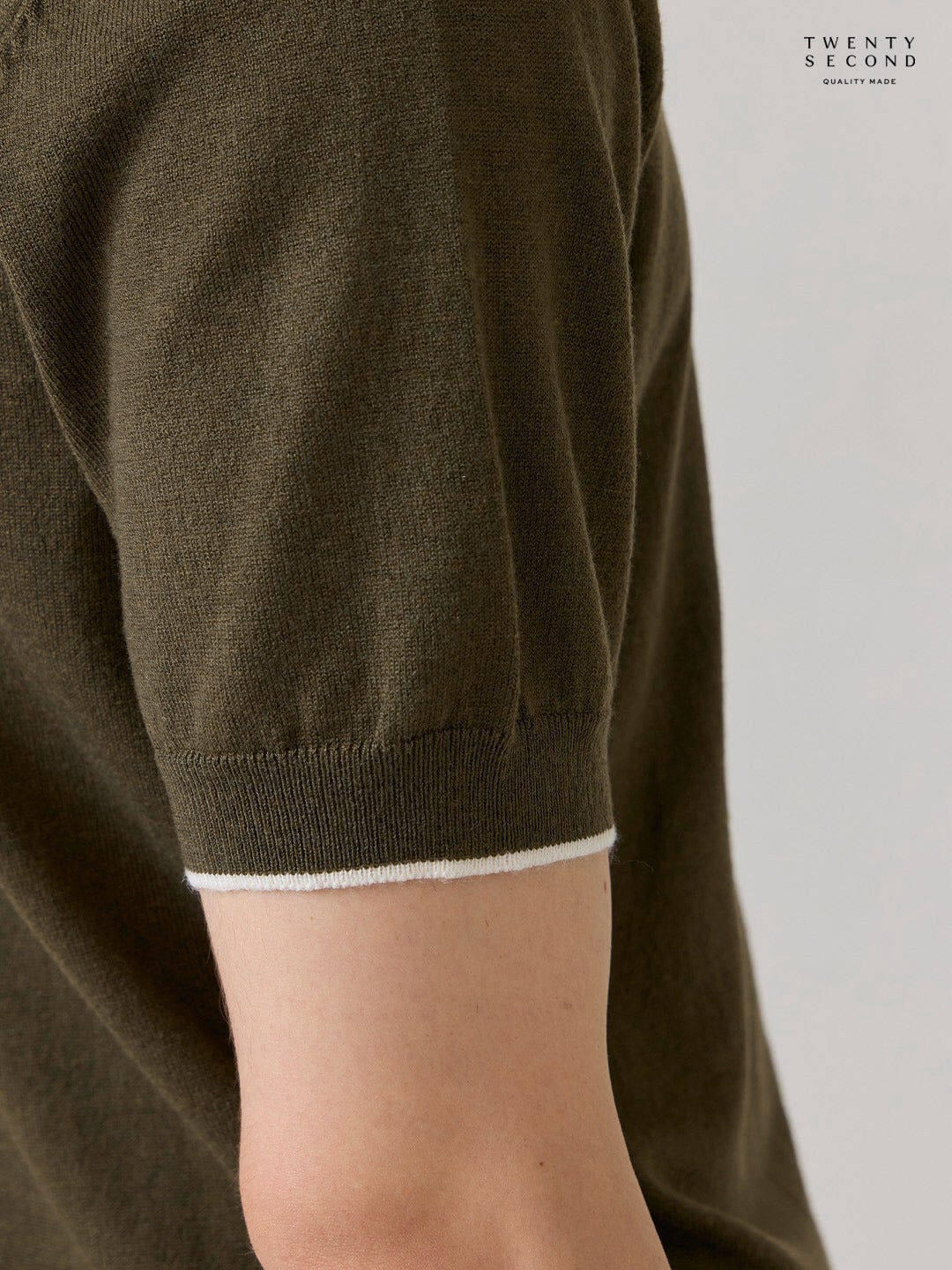 MILO WOOL KNIT TEE - OLIVE
