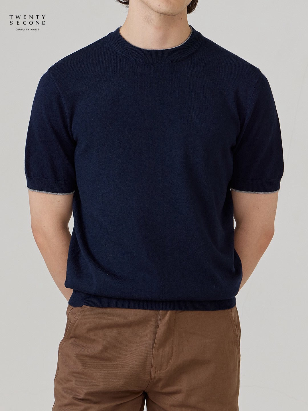 MILO WOOL KNIT POLO - NAVY