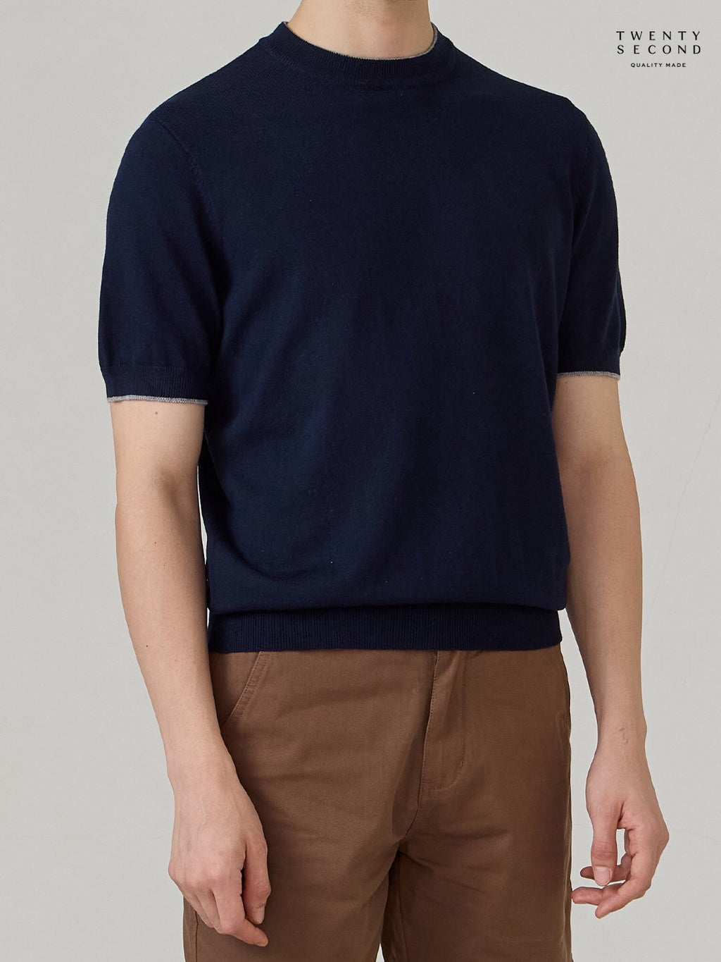 MILO WOOL KNIT POLO - NAVY