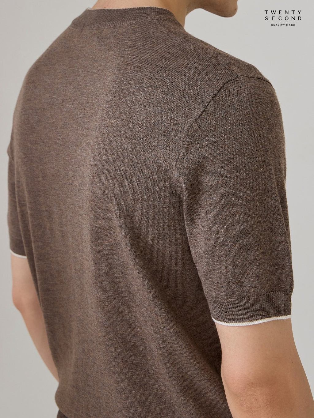 MILO WOOL KNIT TEE - BROWN