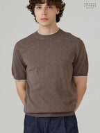 MILO WOOL KNIT TEE - BROWN