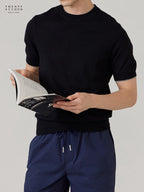 MILO WOOL KNIT TEE - BLACK