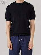 MILO WOOL KNIT TEE - BLACK