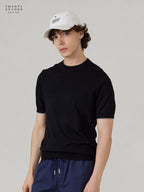 MILO WOOL KNIT TEE - BLACK