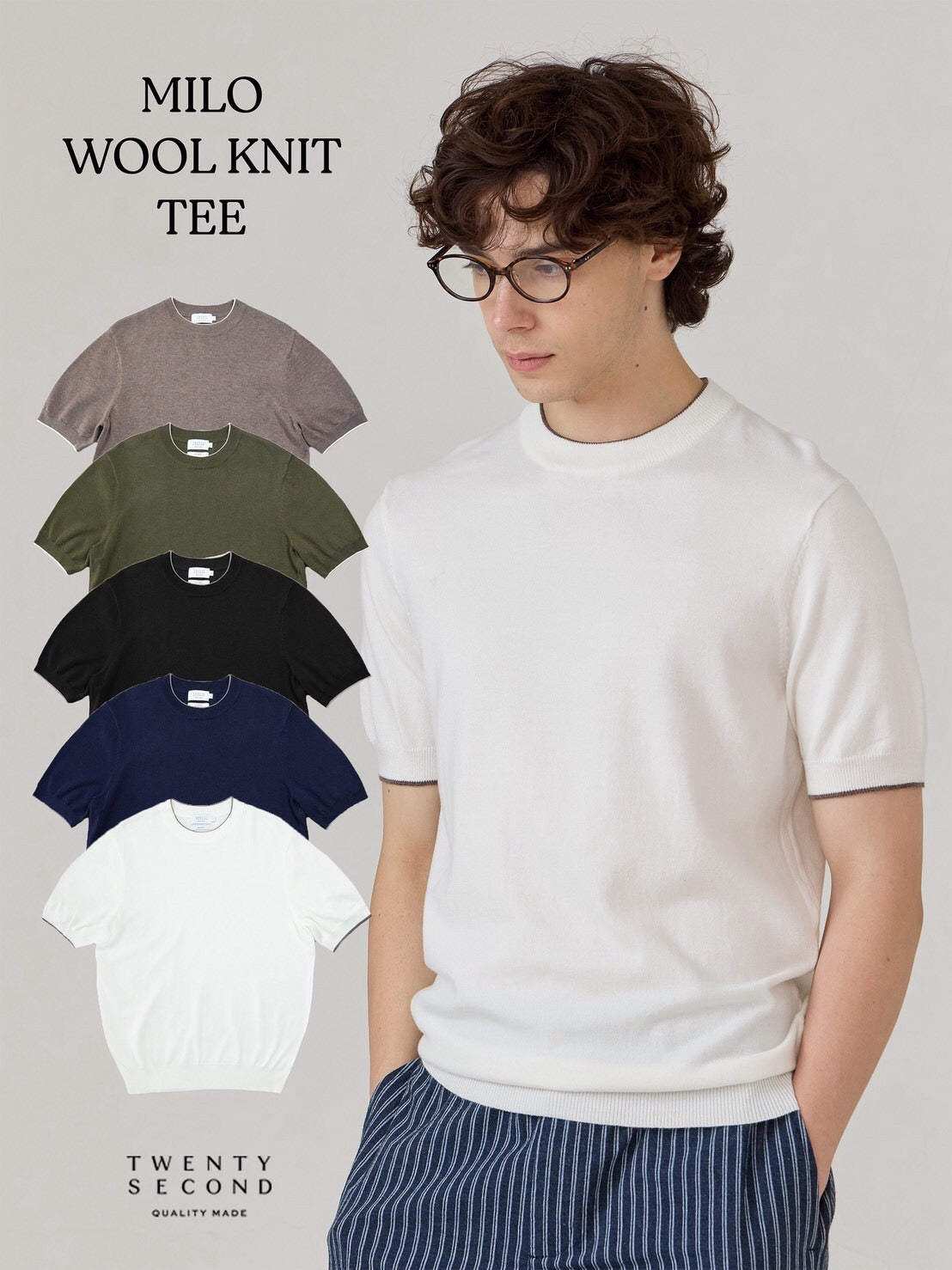 MILO WOOL KNIT POLO - NAVY