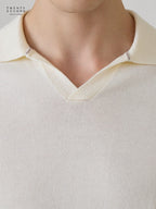 THEO WOOL KNIT POLO - WHITE