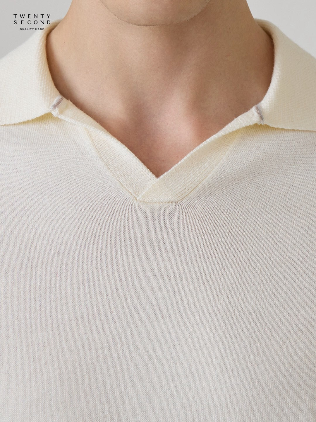 THEO WOOL KNIT POLO - WHITE