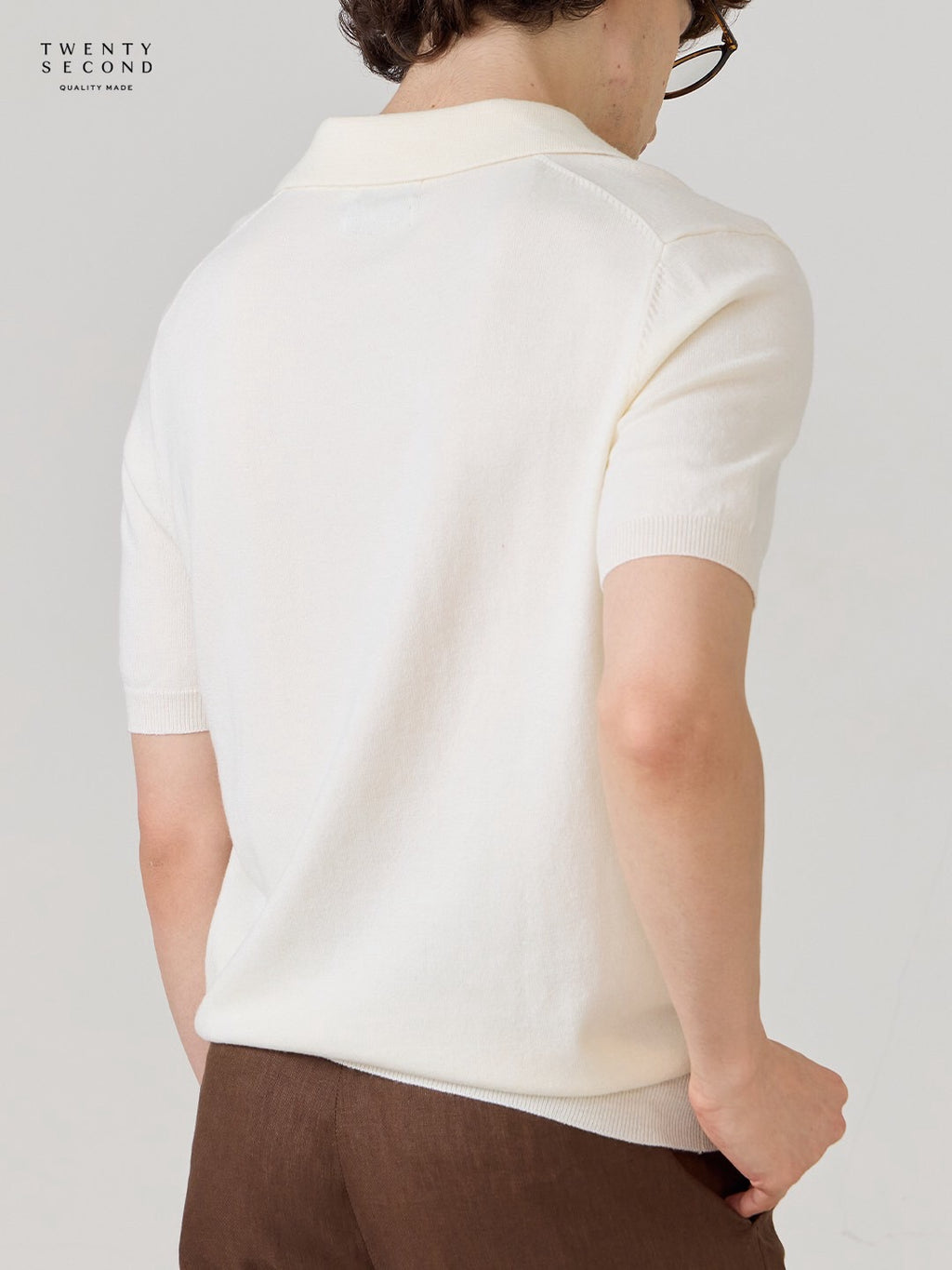 THEO WOOL KNIT POLO - WHITE