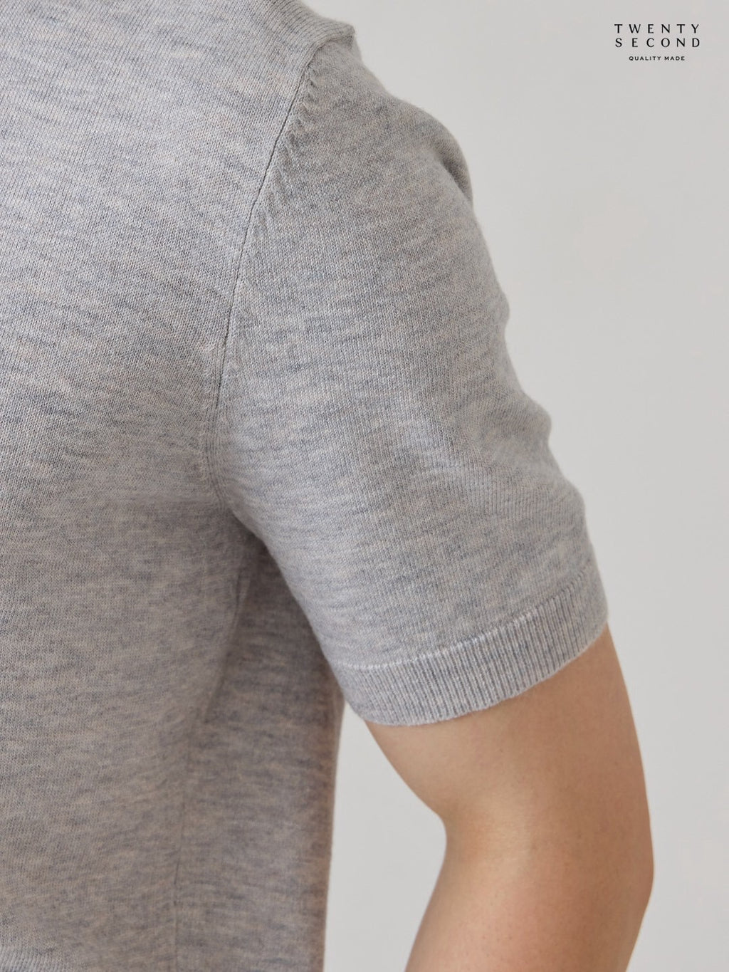 THEO WOOL KNIT POLO - GREY