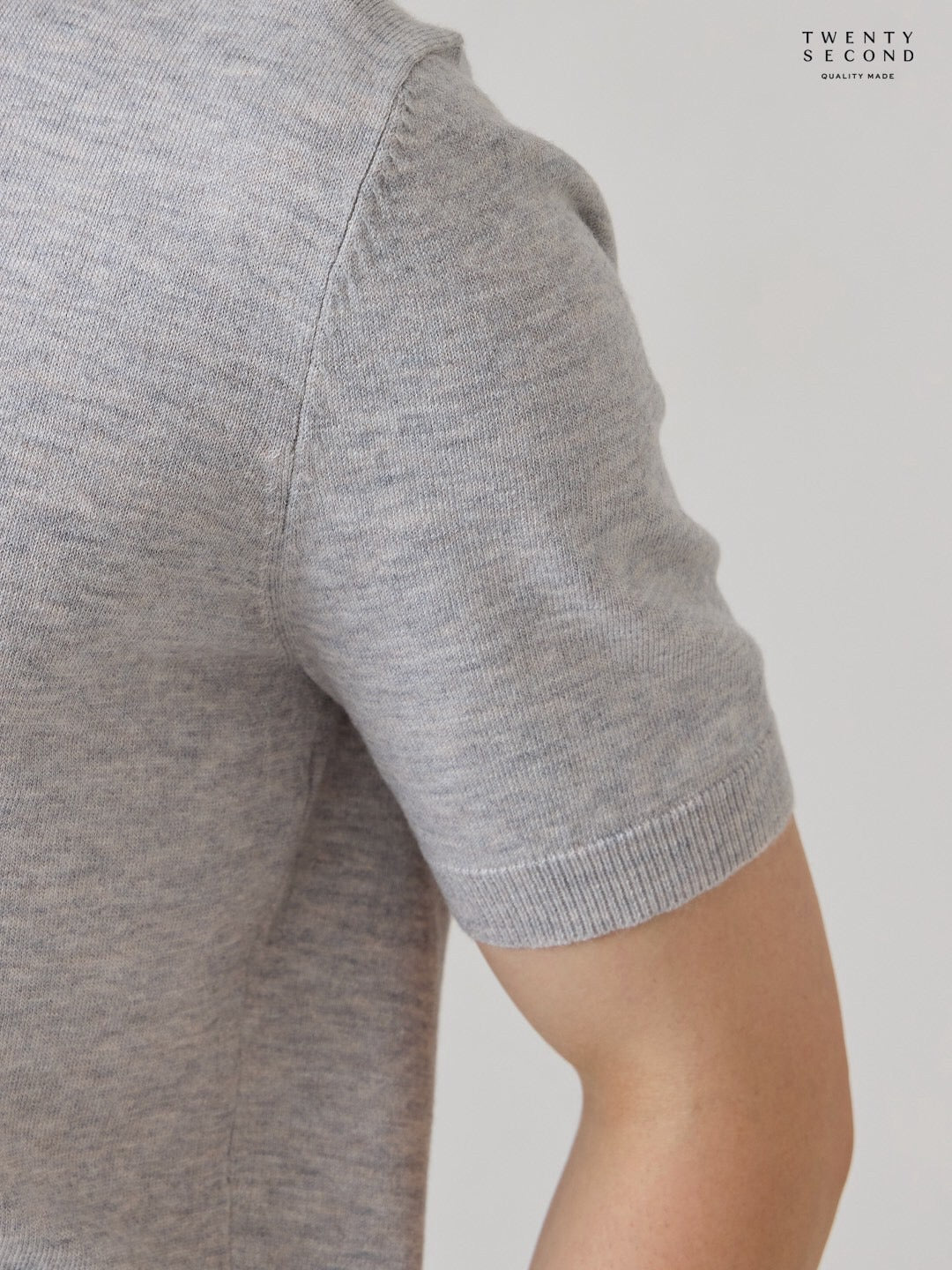 THEO WOOL KNIT POLO - GREY