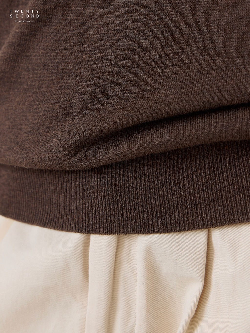 THEO WOOL KNIT POLO - BROWN
