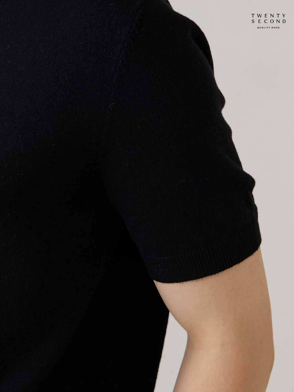 THEO WOOL KNIT POLO - BLACK