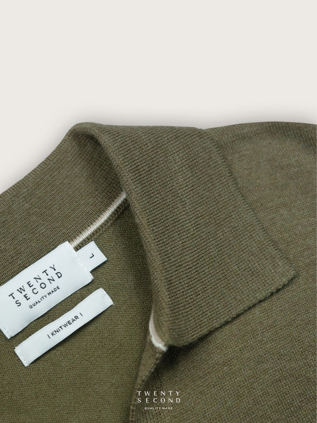 THEO WOOL KNIT POLO - OLIVE