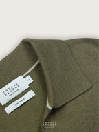 THEO WOOL KNIT POLO - OLIVE
