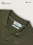 THEO WOOL KNIT POLO - OLIVE