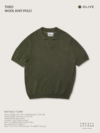 THEO WOOL KNIT POLO - OLIVE
