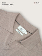 THEO WOOL KNIT POLO - OATMEAL