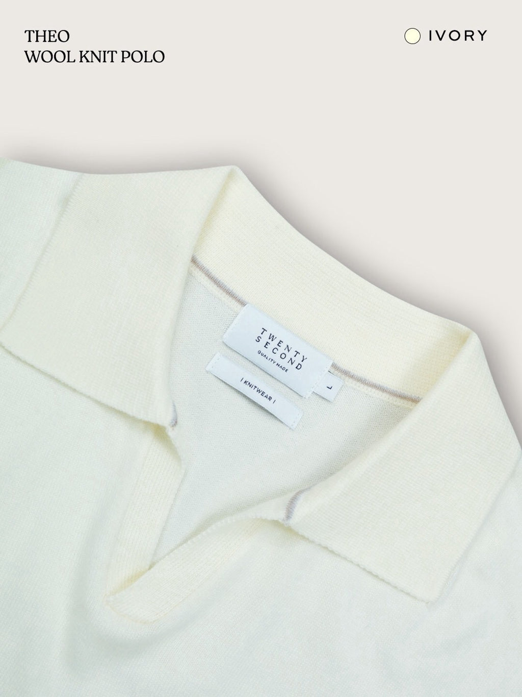 THEO WOOL KNIT POLO - WHITE