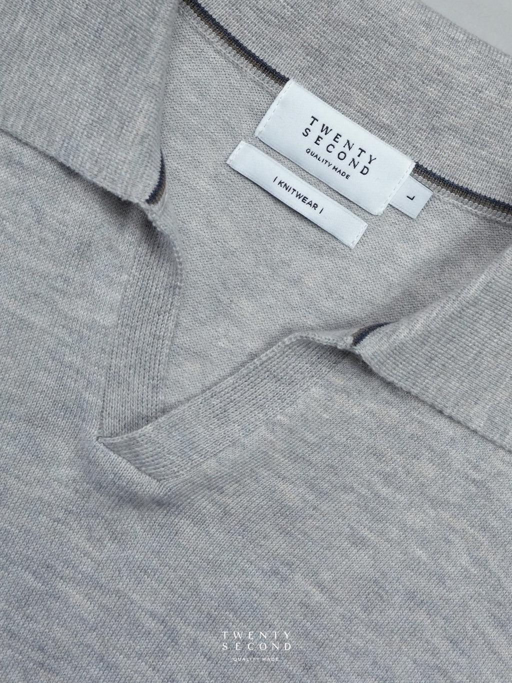 THEO WOOL KNIT POLO - GREY