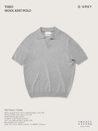 THEO WOOL KNIT POLO - GREY