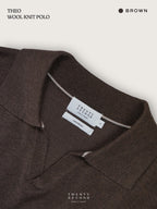 THEO WOOL KNIT POLO - BROWN