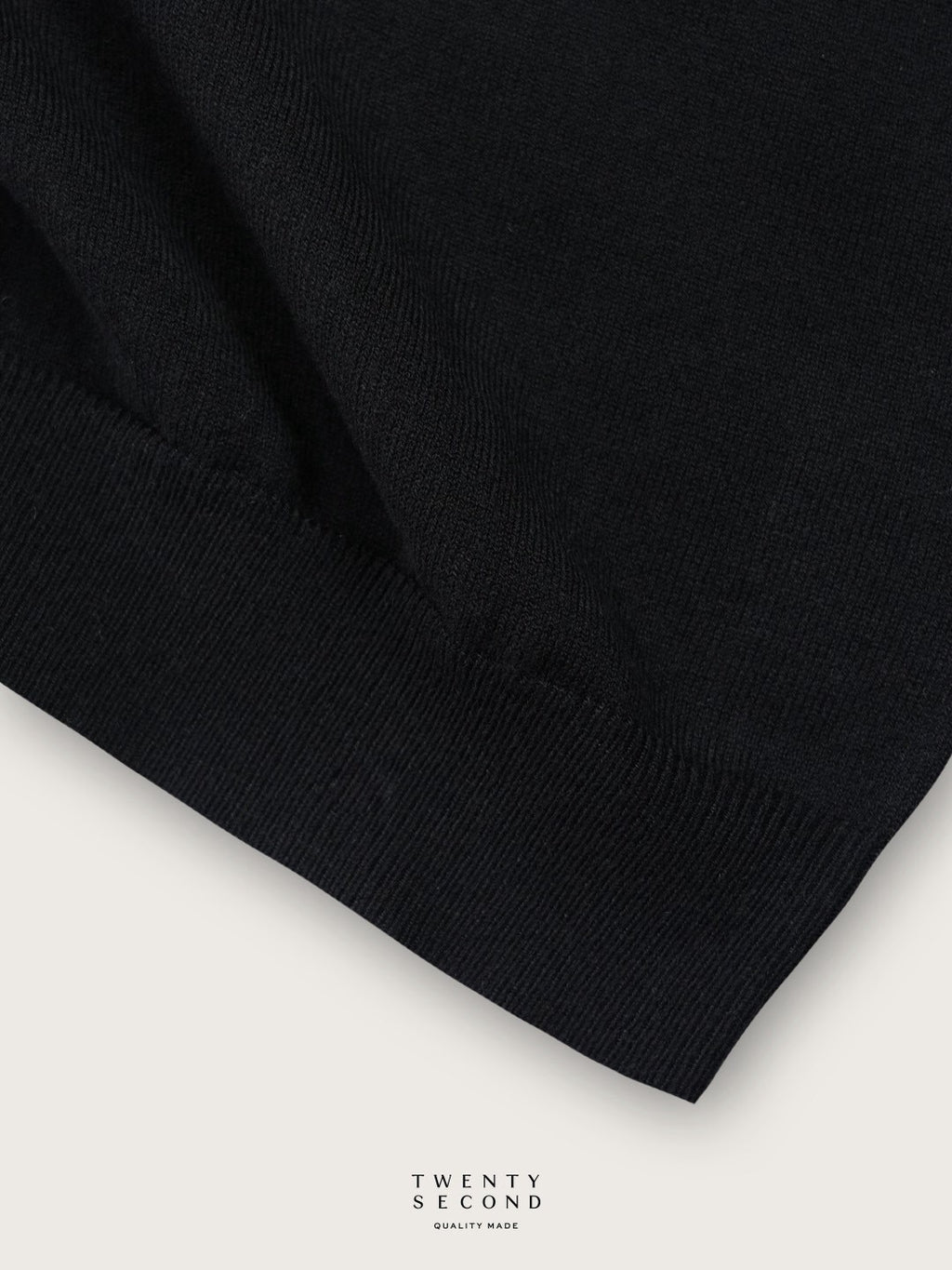 THEO WOOL KNIT POLO - BLACK