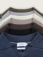 THEO WOOL KNIT POLO - BLACK