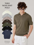 THEO WOOL KNIT POLO - BLACK