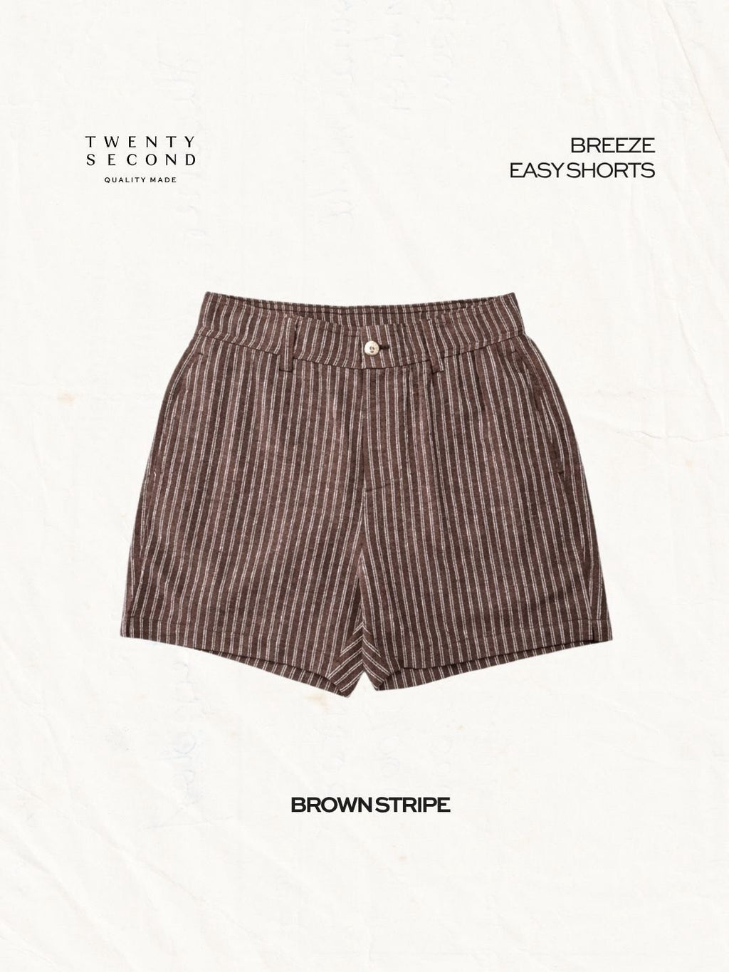 BREEZE EASY SHORTS - BROWN STRIPE