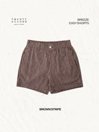 BREEZE EASY SHORTS - BROWN STRIPE