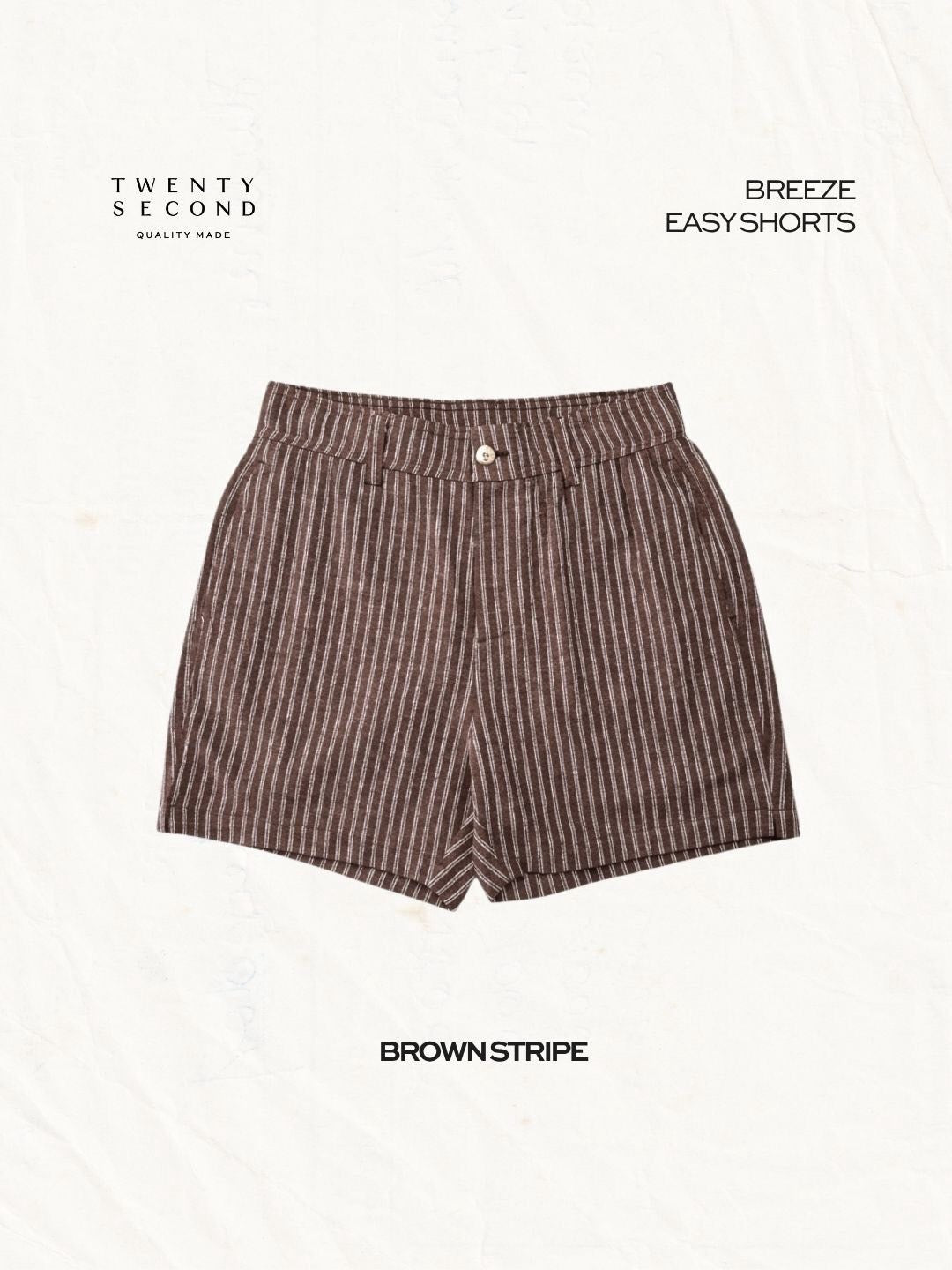 BREEZE EASY SHORTS - BROWN STRIPE