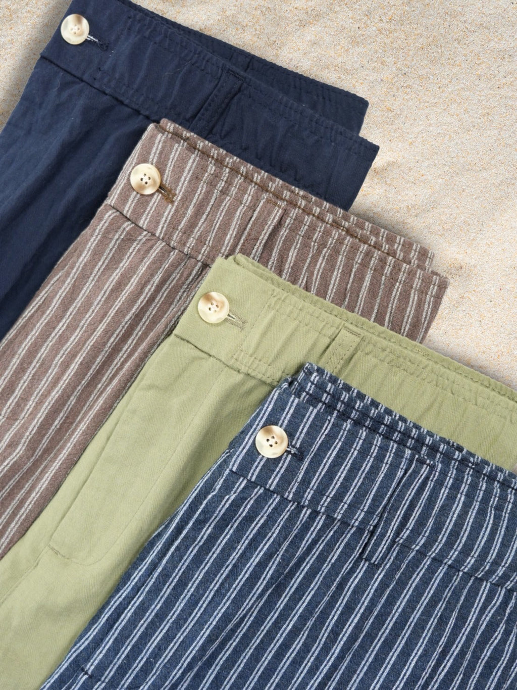 BREEZE EASY SHORTS - BROWN STRIPE