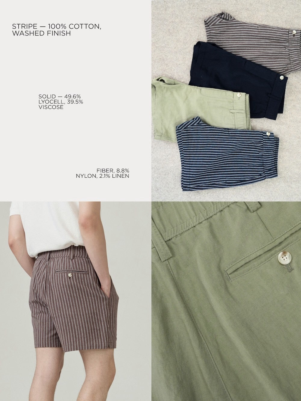 BREEZE EASY SHORTS - BROWN STRIPE