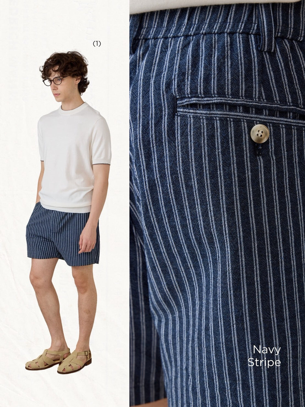 BREEZE EASY SHORTS - NAVY STRIPE