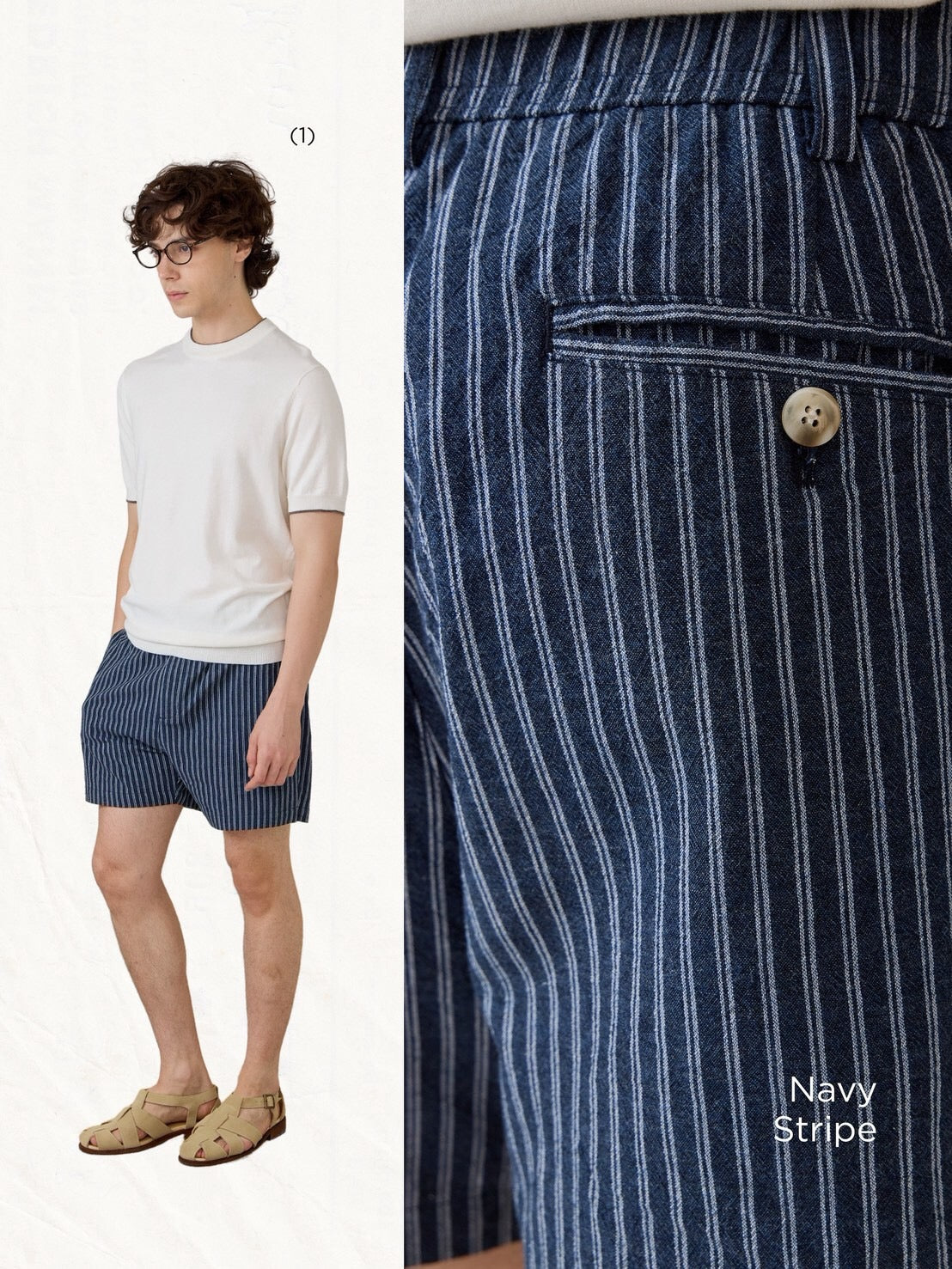BREEZE EASY SHORTS - NAVY STRIPE