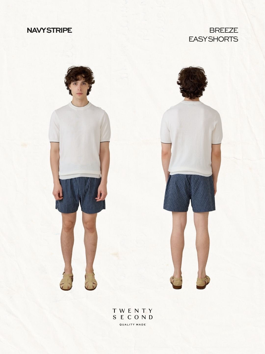 BREEZE EASY SHORTS - NAVY STRIPE