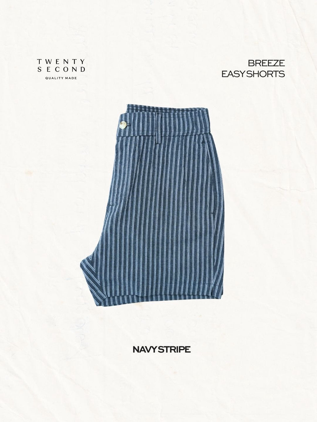 BREEZE EASY SHORTS - NAVY STRIPE