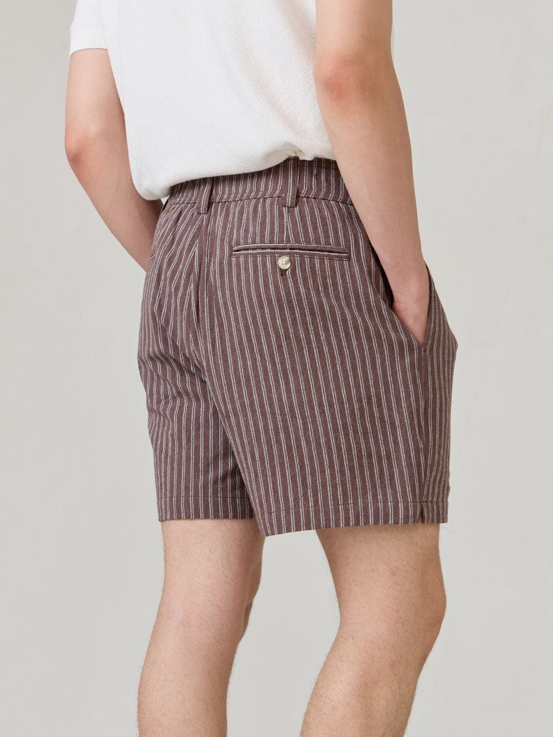 BREEZE EASY SHORTS - BROWN STRIPE