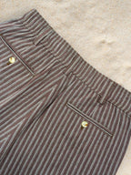 BREEZE EASY SHORTS - BROWN STRIPE