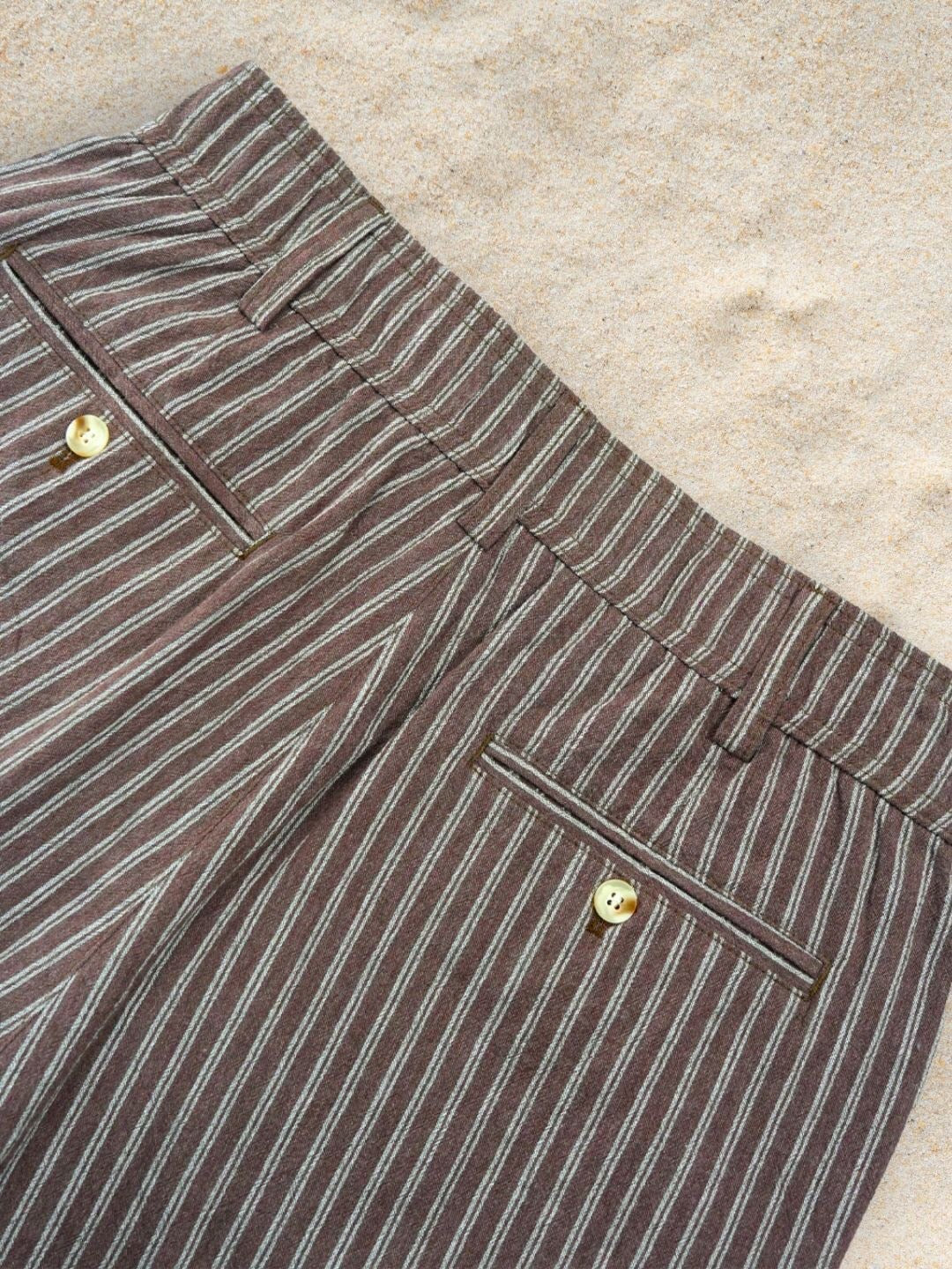 BREEZE EASY SHORTS - BROWN STRIPE