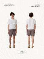 BREEZE EASY SHORTS - BROWN STRIPE