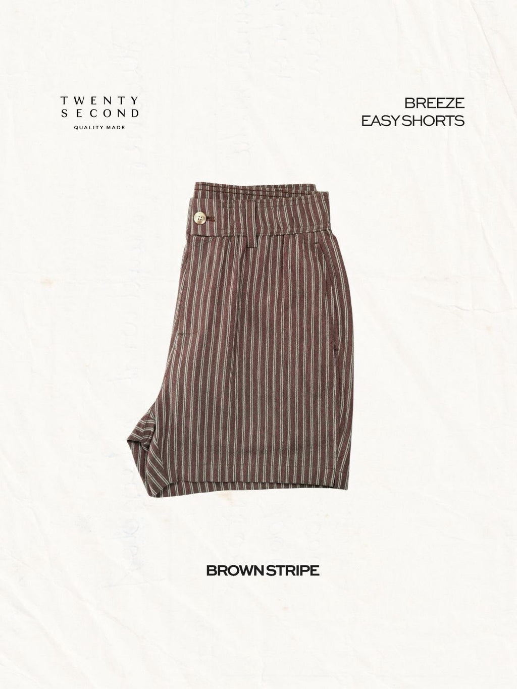 BREEZE EASY SHORTS - BROWN STRIPE
