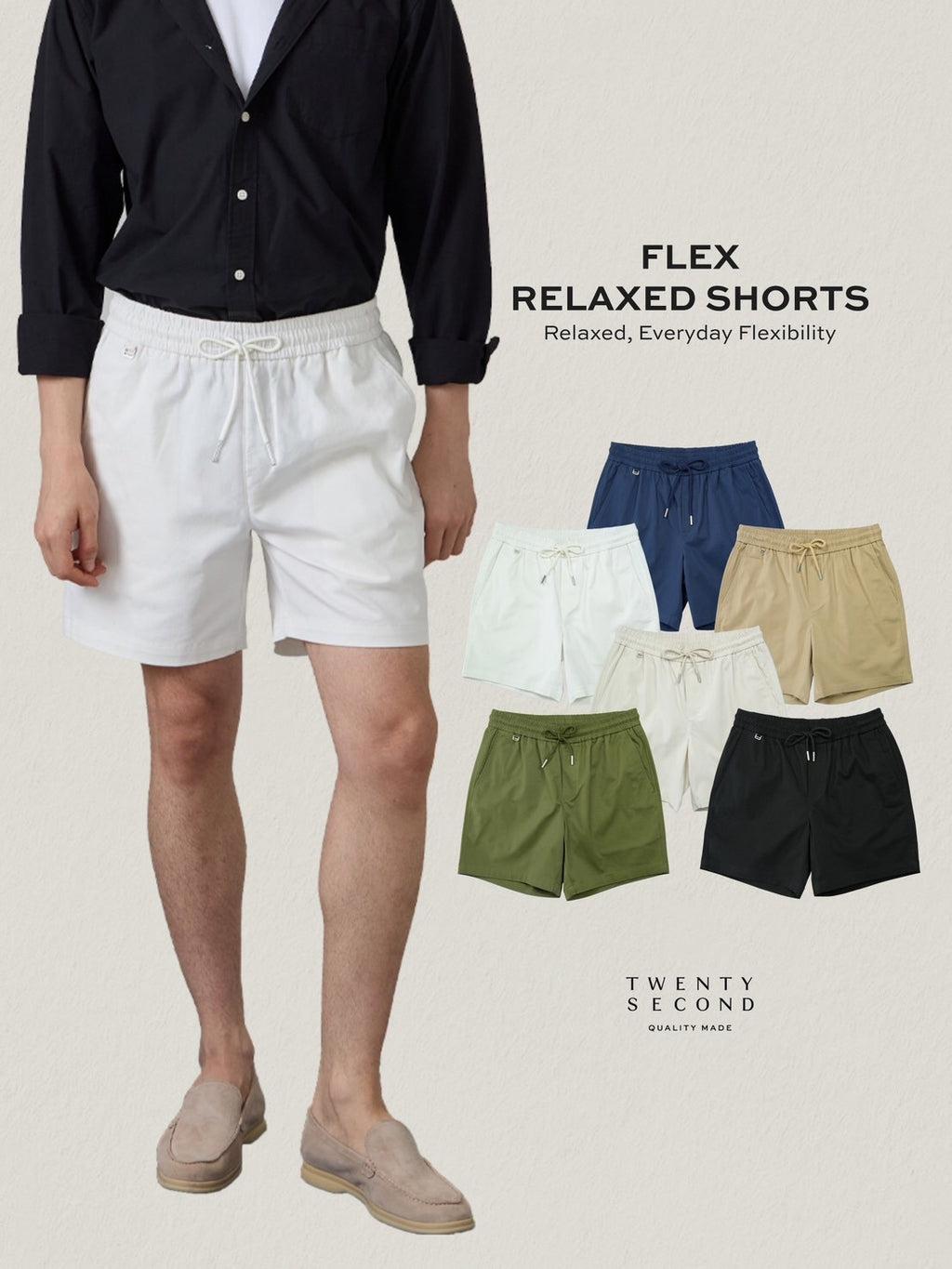 FLEX RELAXED SHORTS - BLACK