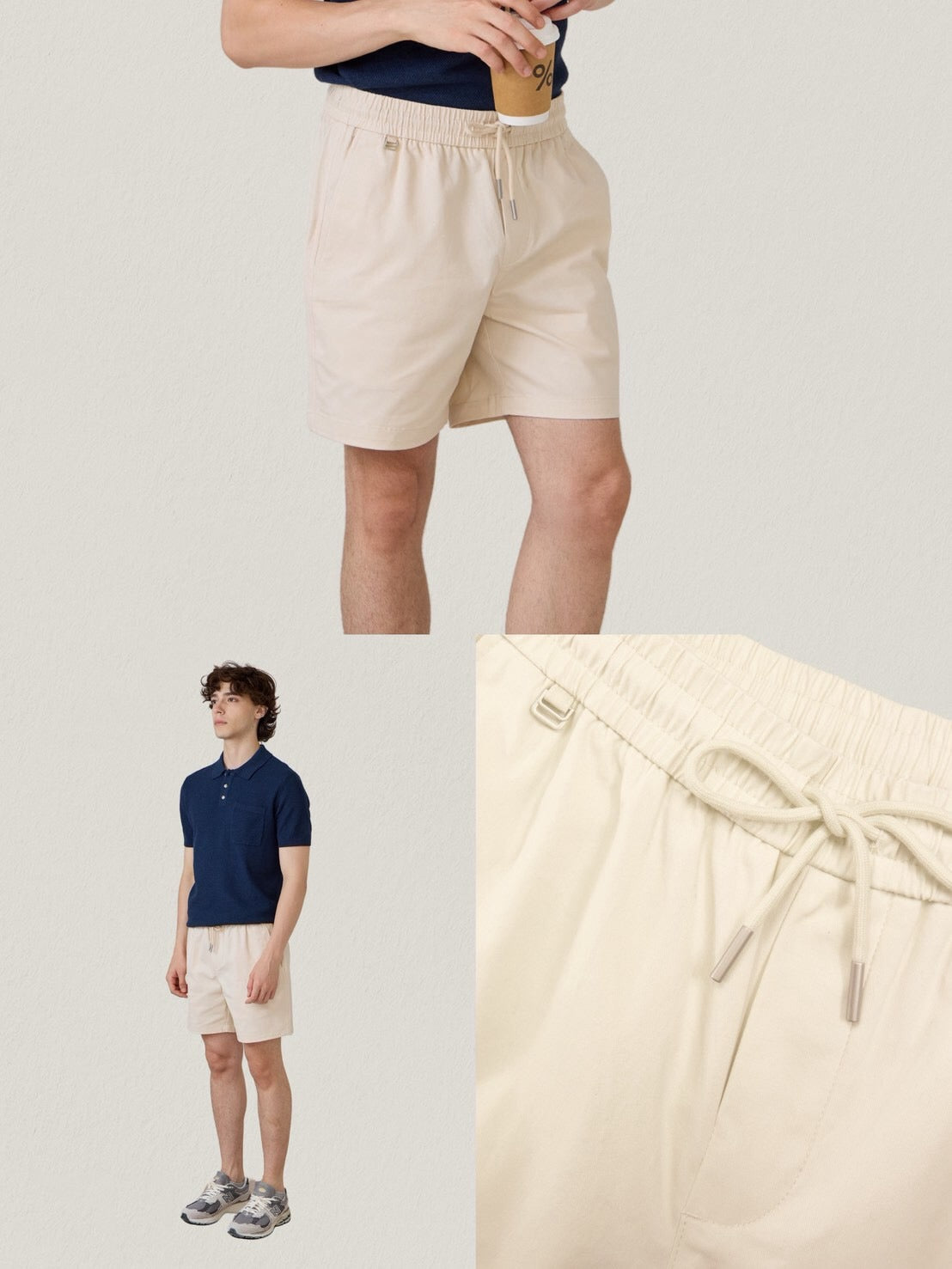 FLEX RELAXED SHORTS - BEIGE