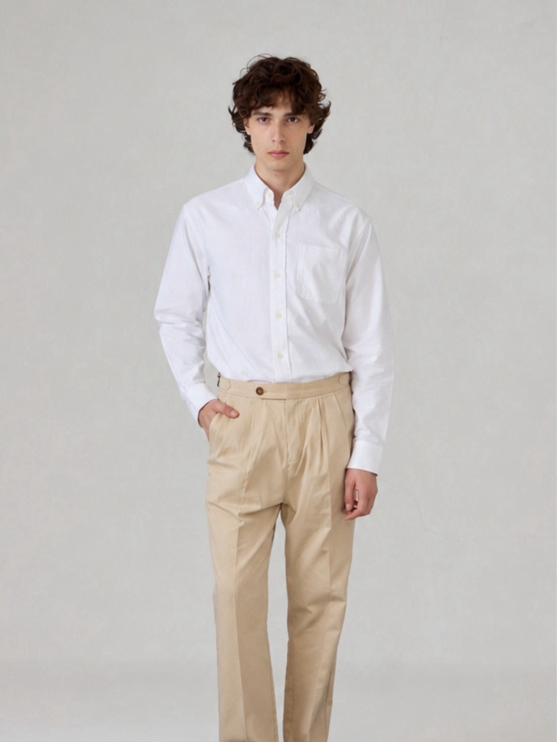 BROOK OCBD SHIRT - WHITE