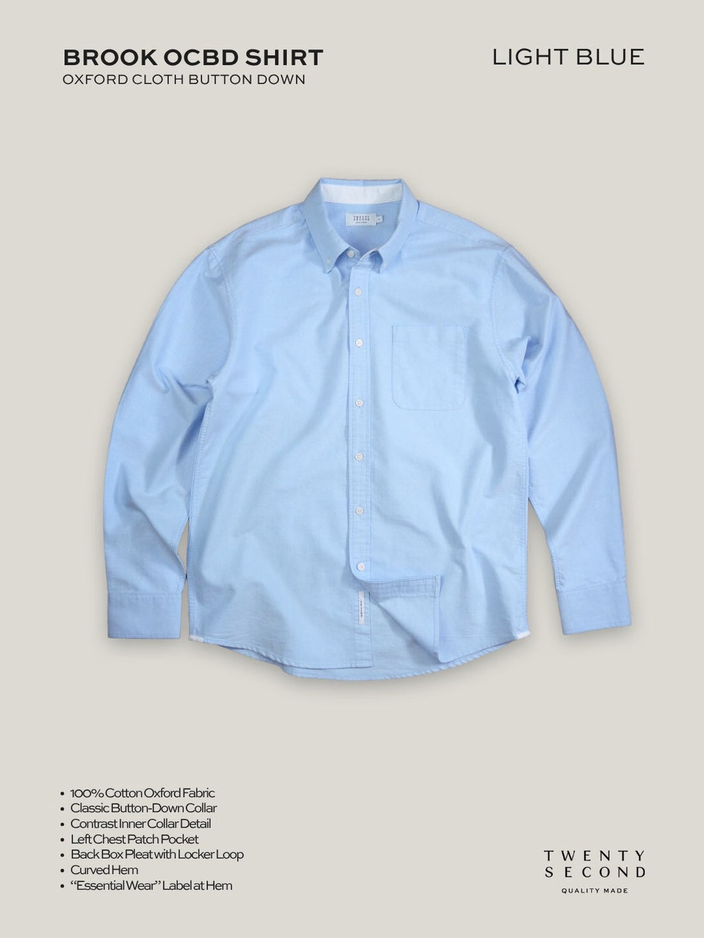 BROOK OCBD SHIRT - LIGHT BLUE