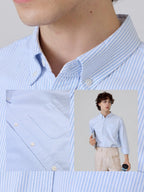 BROOK OCBD SHIRT - BLUE STRIPE